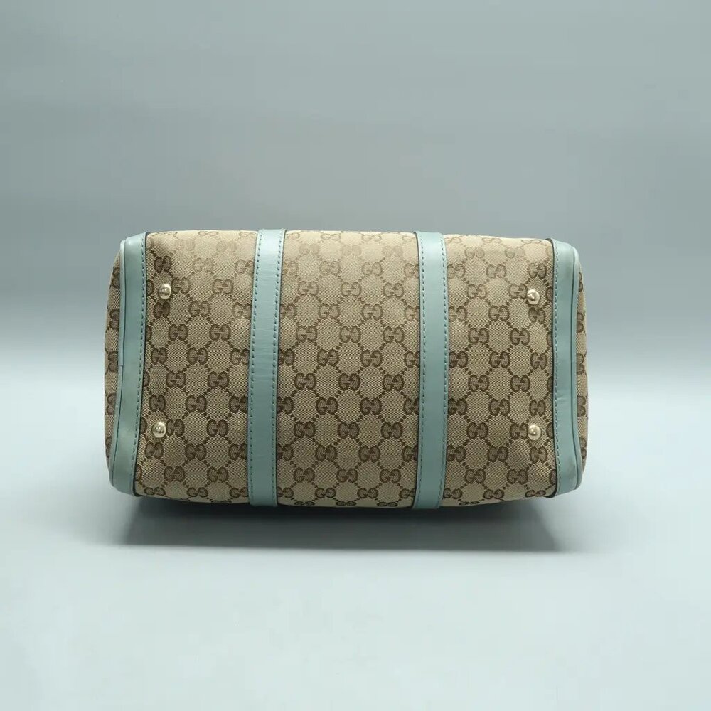 GUCCI Boston Brown Cloth Satchel 1045-021025 - Picture 5 of 12